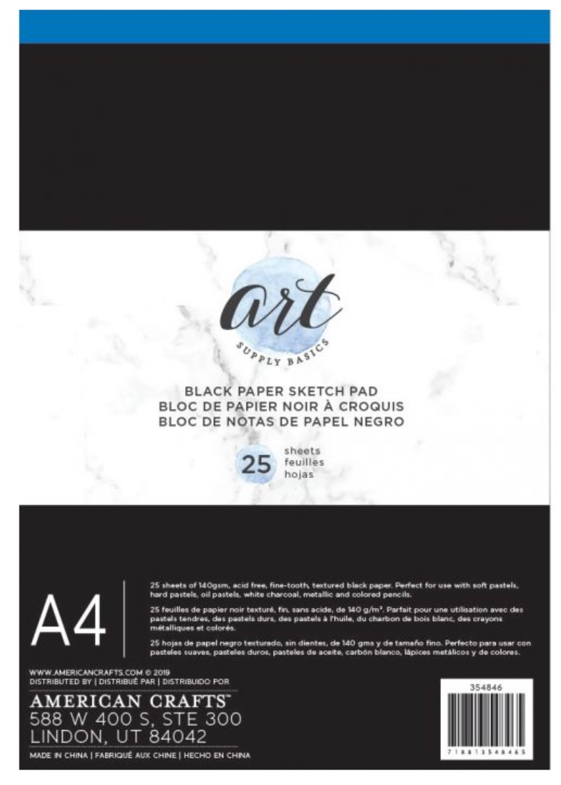 Black Paper Sketch Pad, A4 - Art Supply Basics - American Crafts – Vicki  Boutin Design